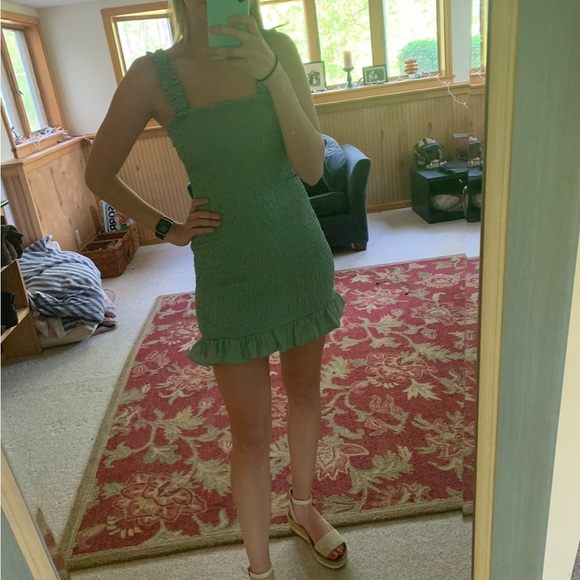 Green bodycon Zara textured weave tank dress - Picture 3 of 6